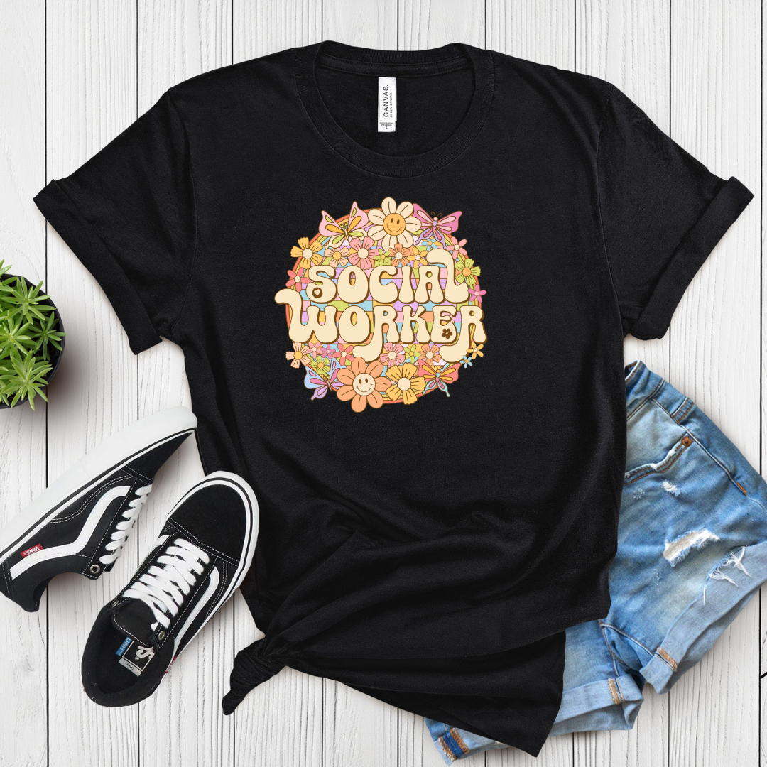 Blooming with Purpose Social Worker T-Shirt