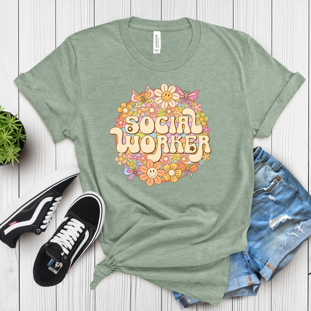 Blooming with Purpose Social Worker T-Shirt