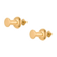 A pair of 18K gold plated stainless steel stud earrings with a simple, contemporary design.