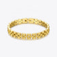 18K gold-plated watchband-style bracelet made of stainless stee.