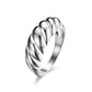 A domed croissant-style band ring in Silver, with a smooth, curved silhouette.