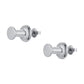A pair of 18K silver plated stainless steel stud earrings with a simple, contemporary design.
